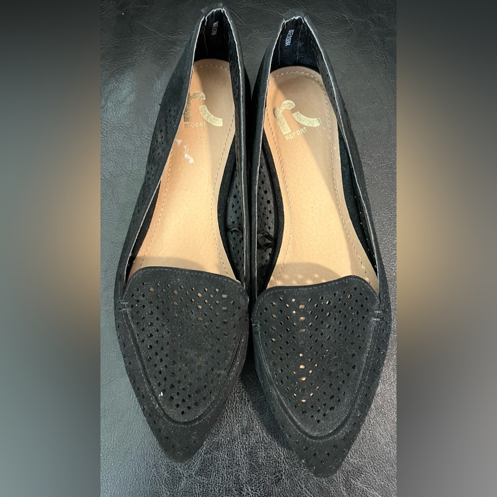 Faux suede flats